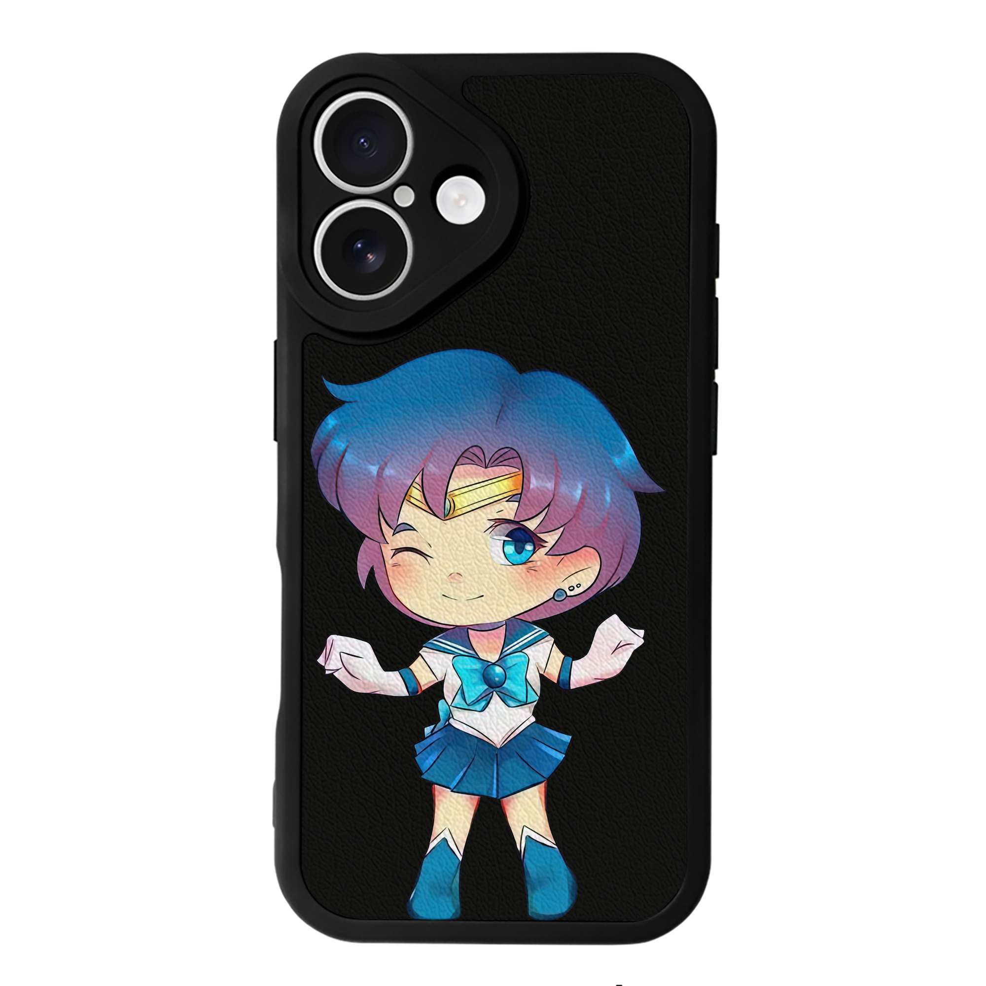 （画像用） 美少女戦士セーラームーン 水野 亜美 みずの あみ Sailor Moon Mizuno Ami 【iPhone 16シリーズ対応】シリコンスマホケース（レザー調） 材質：シリコン